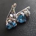 Серебряные серьги "Кладдах" с голубым топазом